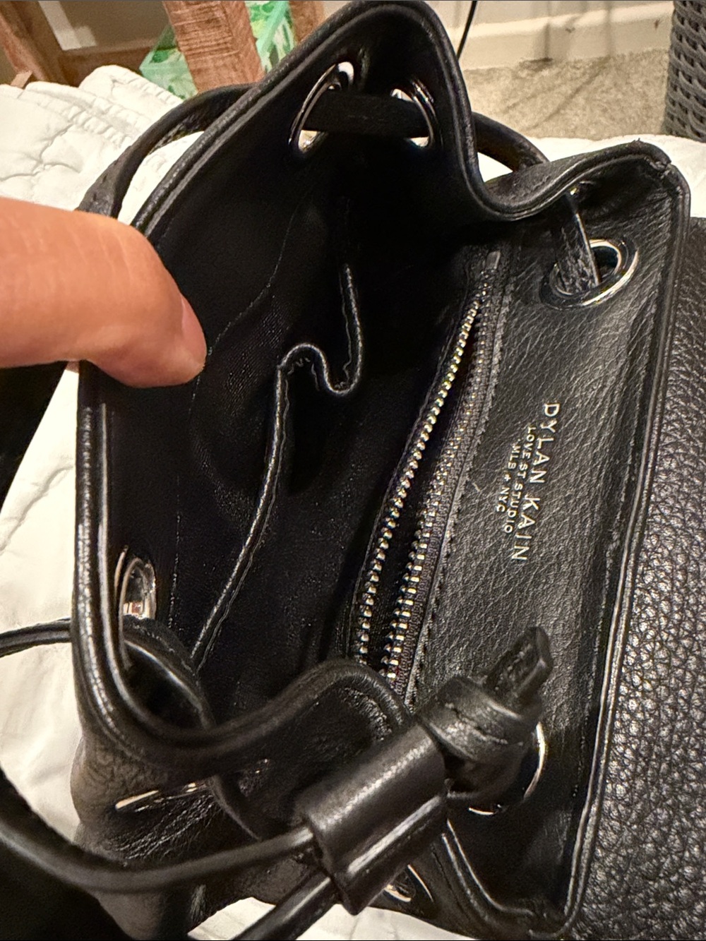 Dylan Kain Leather Chain-Strap Mini Backpack Shoulder Bag - Picture 6 of 6